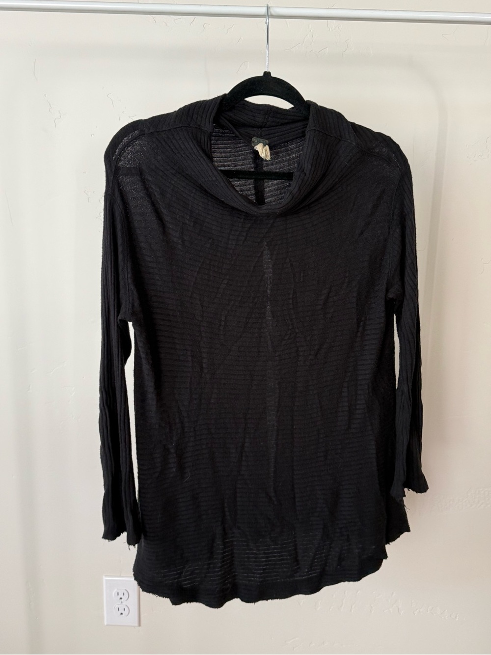Free People Black Long Sleeve Tunic Top